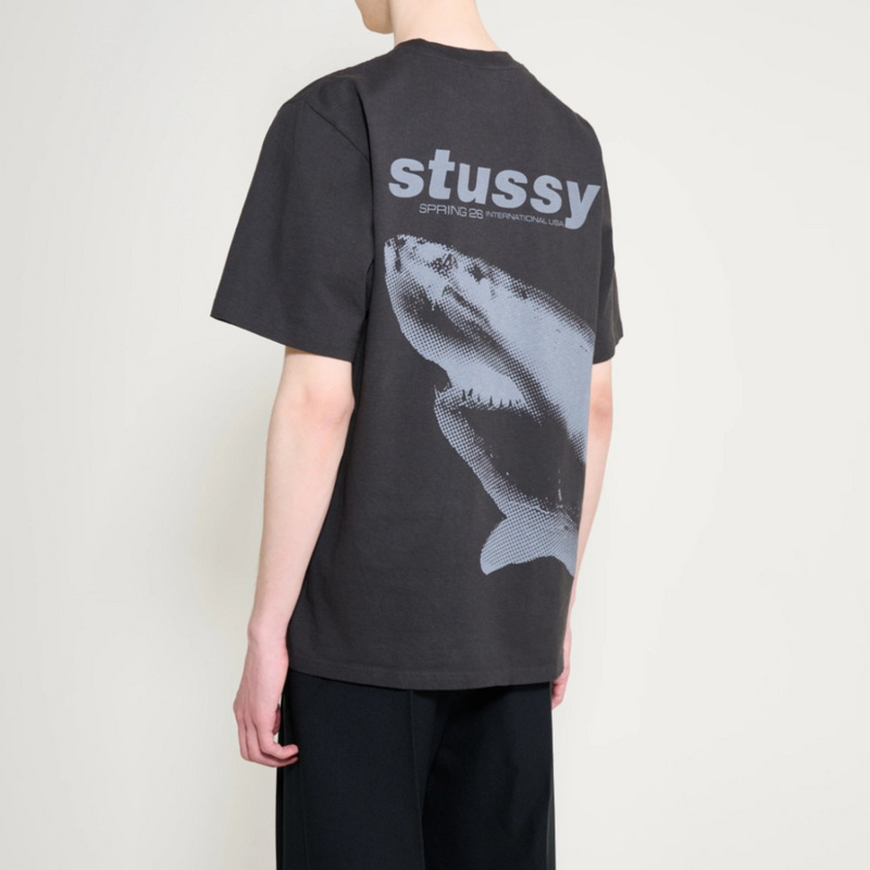 Изображение Футболка Stussy Shark Pigment Dyed 'Faded Black'