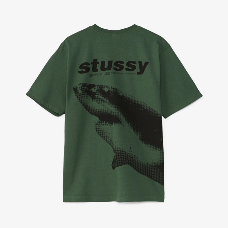 Изображение Футболка Stussy Shark Tee Pigment Dyed 'Green'